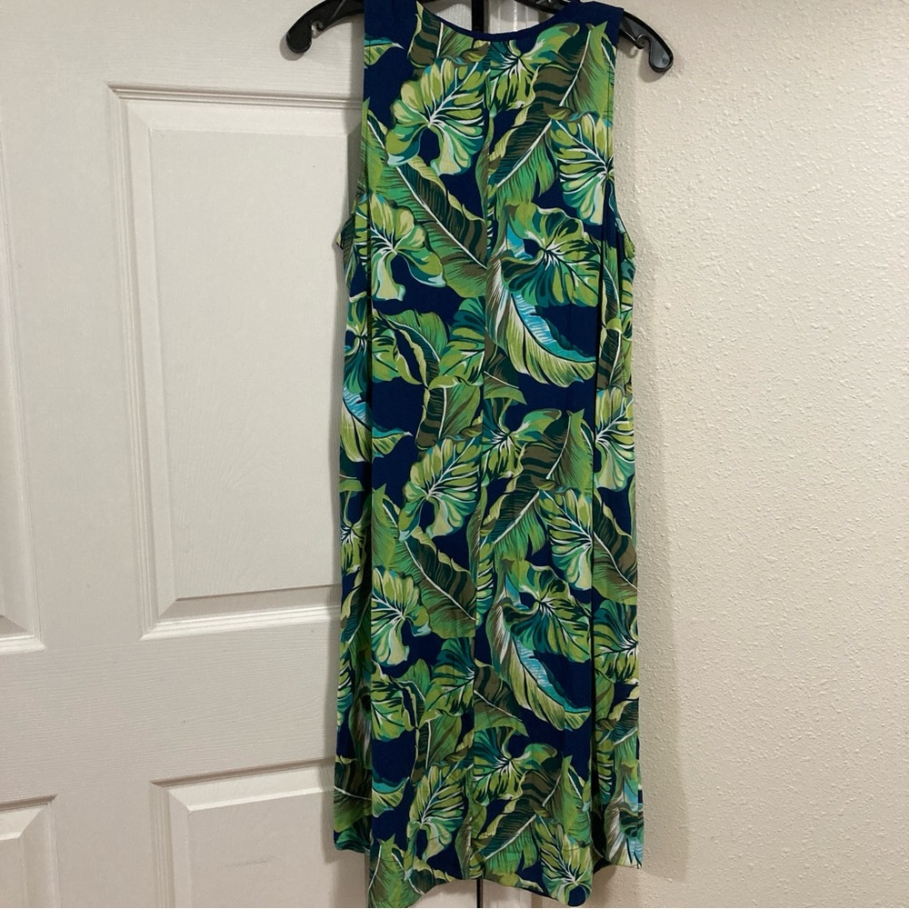 Tommy Bahama Midi Dress Floral Women Blue Green Long Casual M sleeveles - Picture 4 of 16